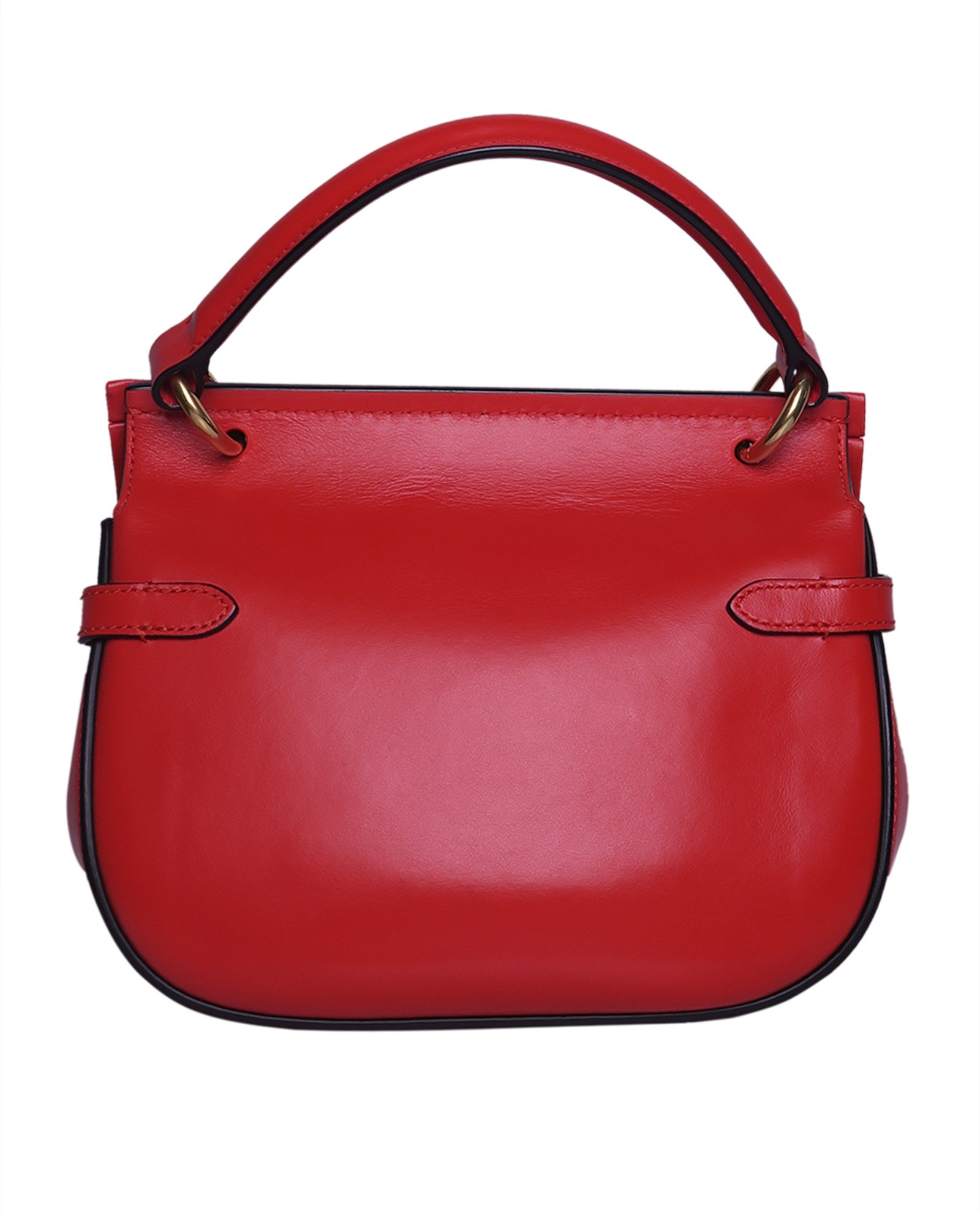 Small Amberly Frill Satchel, &pound;375, Handbags, Red, Leather, Back view